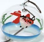 NIHON ICHIBAN Japanese Handmade Glass Wind Chime with Goldfish Paintings