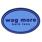 Wag More Bark Less, MAGNET, Light Blue Background with Dark Blue Font
