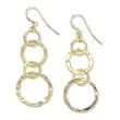 .925 Silver with 14k Gold Overlay Multi-Circle Earrings