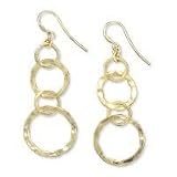 .925 Silver with 14k Gold Overlay Multi-Circle Earrings