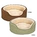 Deluxe Microsuede Oval Dog Bed - GREEN - SMALL