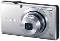 21zh88YzQeL Canon PowerShot A2400 IS 16.0 MP Digital Camera with 5x Optical Image Stabilized Zoom 28mm Wide Angle Lens with 720p Full HD Video Recording and 3.2 Inch Touch Panel LCD (Silver)