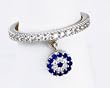 Evil Eye Thumb Ring with Cz Stones