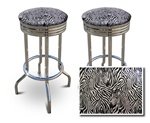 2 Zebra Face Animal Print Specialty / Custom Barstools Set