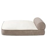 JLA Pets Elephant Skin Bolster Lounger 27 by 40-Inch Dog Bed, Tan