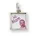Sterling Silver Girl Hi Mom Charm QC4619