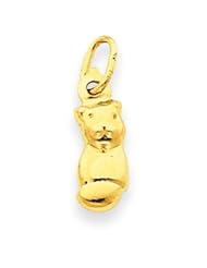 14k Gold Cat Charm