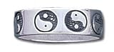 Solid Sterling Silver Ying-Yang Band Ring