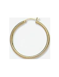 14k Plain Tube Hoop Earrings