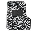 A Set of 4 Universal Fit Animal Print Carpet Floor Mats for Cars / Truck - Zebra White Tiger