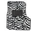 A Set of 4 Universal Fit Animal Print Carpet Floor Mats for Cars / Truck - Zebra White Tiger