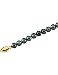 14 Karat Yellow Gold 18-inch Freshwater Black Cultured Pearl Strand Necklace