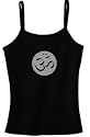 OM Symbol Yoga Meditation Ladies Cotton Strapped Tank - Black
