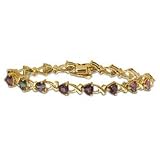 Trillion Cut Mystic Topaz Bracelet in 14K Yellow Gold
