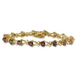 Trillion Cut Mystic Topaz Bracelet in 14K Yellow Gold by Ultra Diamonds