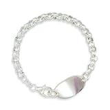 Childrens ID Bracelet Rolo Chain Polished Oval Tag