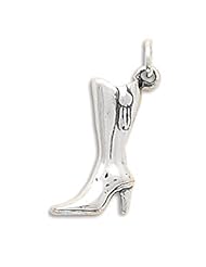 Sterling Silver High Heel Boot Charm
