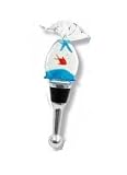 Glass Wine Bottle Stopper Lid Fish in Bag Ocean Scene