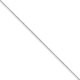 14k White Gold D/C 0.65mm Pendant Necklace 16 Inches