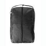 Fur Lined Shoe Bag - Leather - Single Pair (Black) (9H x 5.5W x 15L)