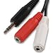 3.5mm Stereo Jack Plug to 2x Mono Sockets 0.15m Audio Cable Splitter - GVC