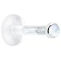 14 Gauge 3/8" Solid 14KT White Gold 2mm Genuine Rainbow Moonstone Bioplast Push in Monroe