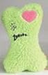 Green Embroidered Berber Bone Valentines Dog Toy