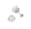 Sterling Silver Round Earrings - Stamping - 6 mm