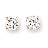 14k 8mm Cubic Zirconia stud Earrings