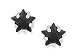 Silver and Black Cubic Zirconia Star Earrings
