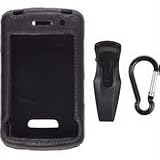 new Black Leather Clip On Case for BlackBerry 9530 Storm