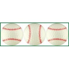 3 Baseball Design Golf Balls New in Box!