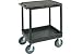 Flat Top Shelf Heavy Duty Plastic Utility Cart With Pneumatic Casters