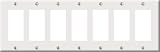 Leviton 80407-W Decora Wall Plate, 7 Gang, White