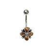 Sterling Silver Belly Ring with Tiger Eye