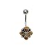 Sterling Silver Belly Ring with Tiger Eye