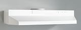 Jensen Distributing F403011 Broan Economy 30-Inch Four-way Convertible Under-Cabinet Mount Range Hood, White on White