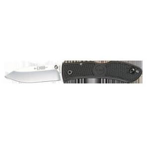 Large Dozier Folder, Black Zytel Handle, Plain