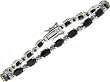 Sterling Silver Genuine Sapphire & Diamond Accent Tennis Bracelet