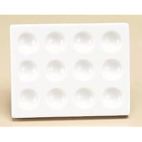 Spot Plates; Glazed White Porcelain; 12 Cavities