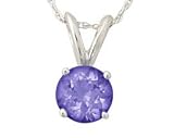 All-Natural Genuine 6 mm, Round Tanzanite pendant set in 14k White Gold GPR0060TZ1