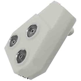 3 Way Right Angle Coaxial Cable Extender TV Television Aerial Splitter (White)