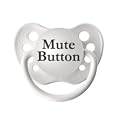 Personalized Pacifiers Mute Button Pacifier in White