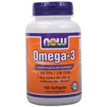 NOW Foods, Omega-3 1000 mg Fish Oil Concentrate - 100 Softgels