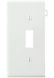 Leviton PSE1-W Sectional Thermoplastic Nylon Device Mount End Panel 1-Gang Toggle Device Switch Wallplate, White