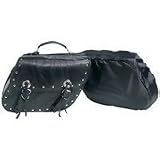 Diamond Plate&trade; 2pc Rock Design Genuine Buffalo Leather Motorcycle Saddle Bag Set