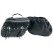 2pc Rock Design Genuine Buffalo Leather Motorcycle Saddle Bag Set