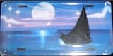 Sailboat Airbrushed License Plate