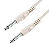 Câble Mono 6.35mm - 6m (Long) - Mâle / Mâle Jack - Pour la Guitare, Instruments de Musique et plus encore - 6 Mètres [Blanc]