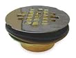 Industrial Grade 1RLV4 Shower Drain, Threaded, Brass, SS Grid